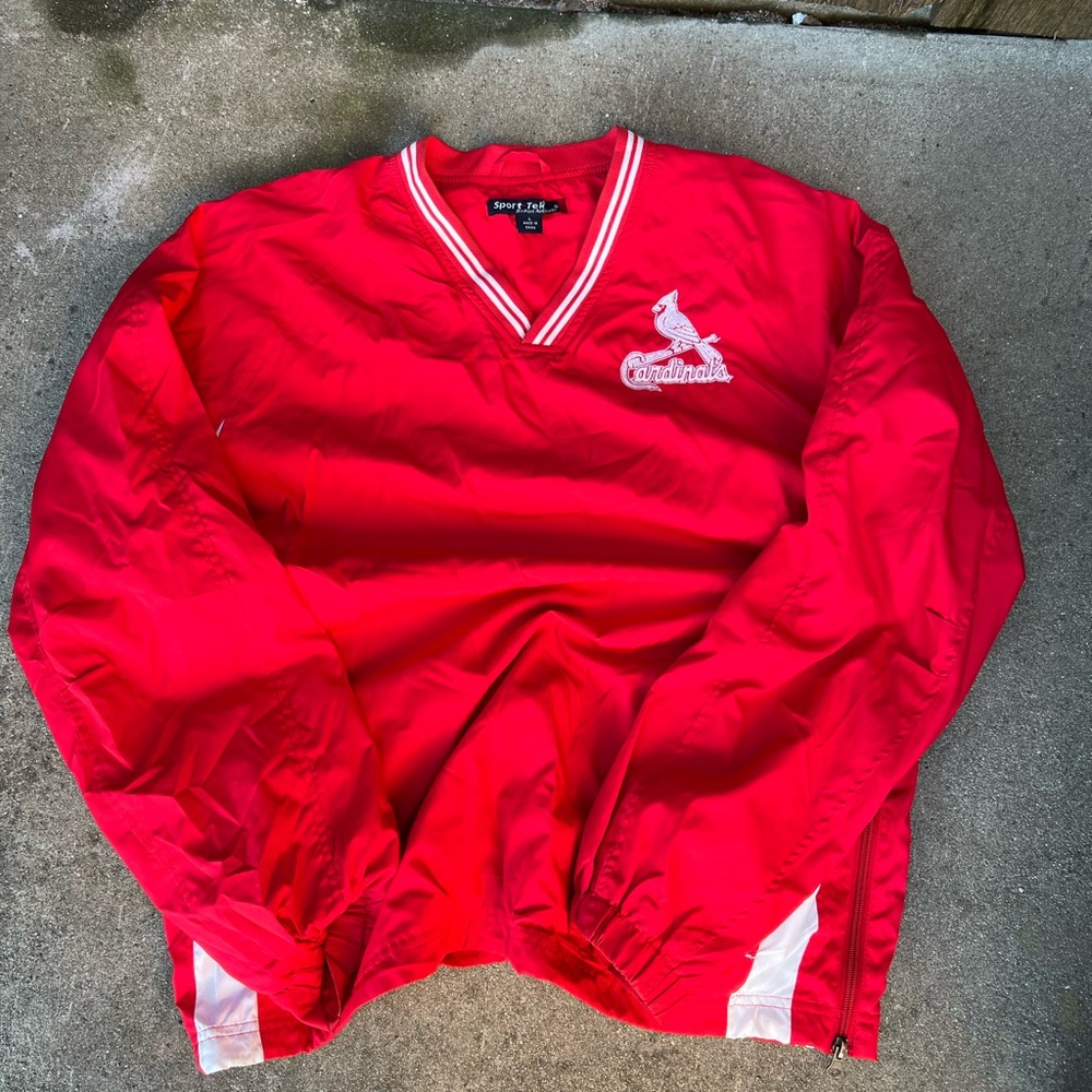 Vintage Red Cardinals V-Neck windbreaker